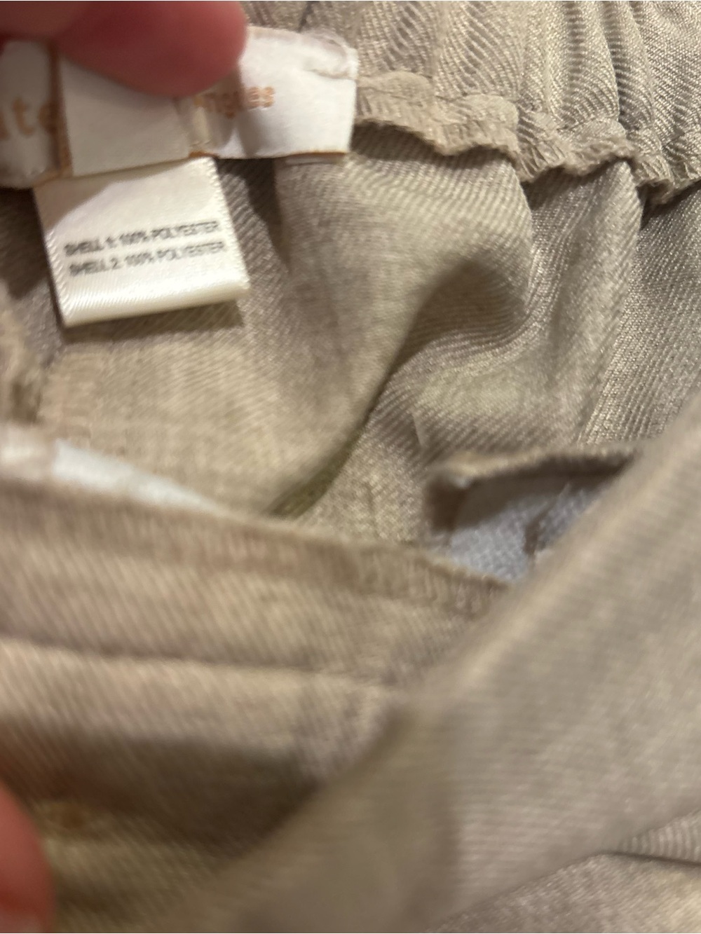 Monteau Wide-Leg Chinos in Light Tan with White Trim - Picture 3 of 5